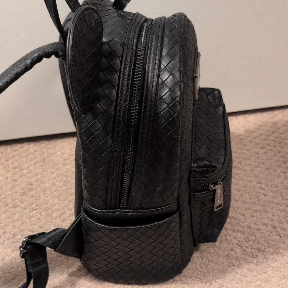 Loungefly Disney Parks Mickey Black Woven Backpack Like New (Wallet In Closet) - Picture 4 of 8